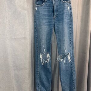 Distressed Blue Jeans